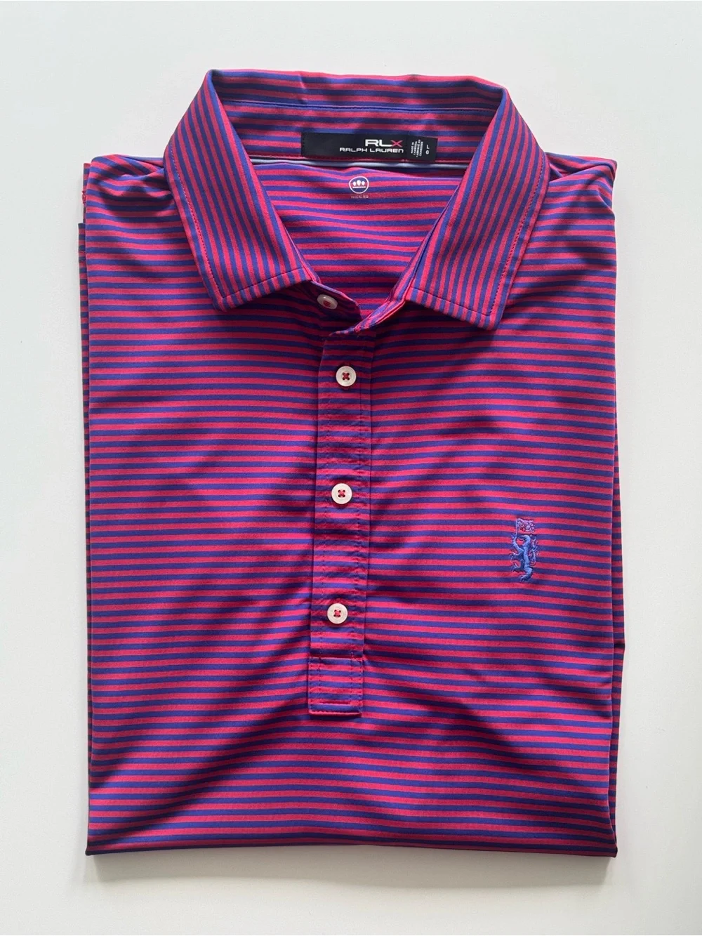 Ralph Lauren RLX Men's Purple & Pink Striped Polo